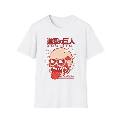 Anime-Inspired Unisex Softstyle T-Shirt, Perfect for Casual Wear, Gift for Anime Fans, Attack on Titan Tee, Streetwear Fashion, Cosplay Top