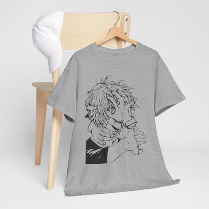 Emotional Unisex Heavy Cotton Tee - Minimalist Art Design