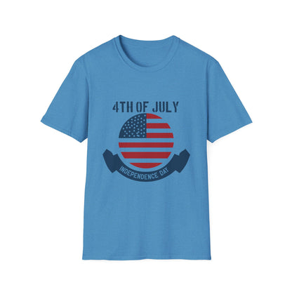 4th of July Unisex Softstyle T-Shirt, Independence Day Tee, Patriotic Shirt, July 4th Celebration Apparel, Summer BBQ Top