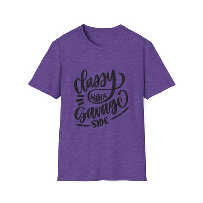 Classy with a Savage Side Unisex Softstyle T-Shirt - Trendy Graphic Tee for Casual Wear