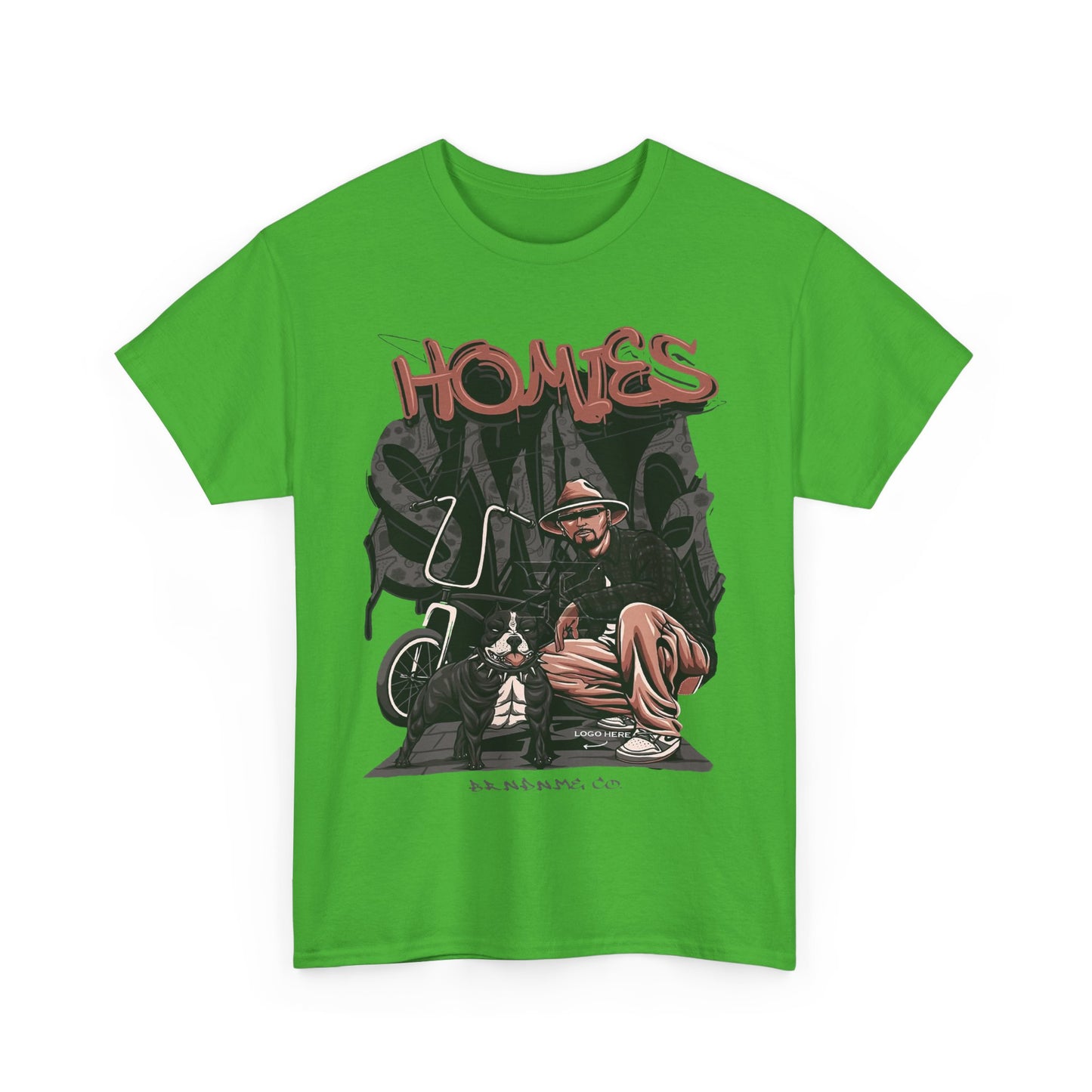 Graphic Unisex Heavy Cotton Tee - 'Homies' Casual Style