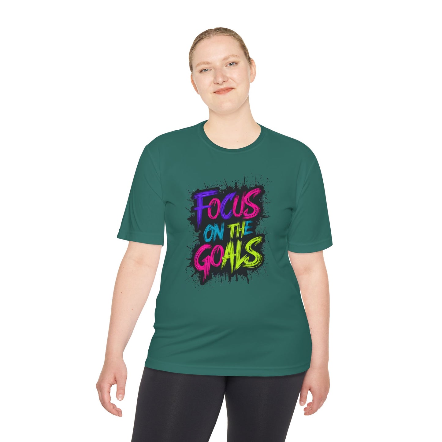 Colorful Motivational Fitness Tee for Active Lifestyle, Gym Shirt, Workout Shirt, Gift for Athletes, Focus on the Goals