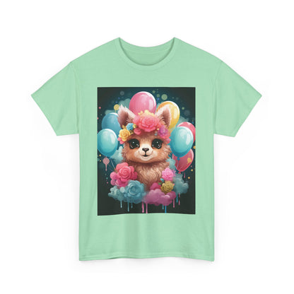 Cute Floral Dog Unisex Heavy Cotton Tee - Perfect for Dog Lovers!