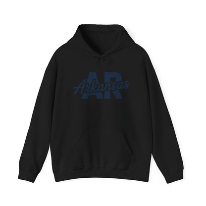 Arkansas AR Script Hoodie — Retro State Pride Pullover