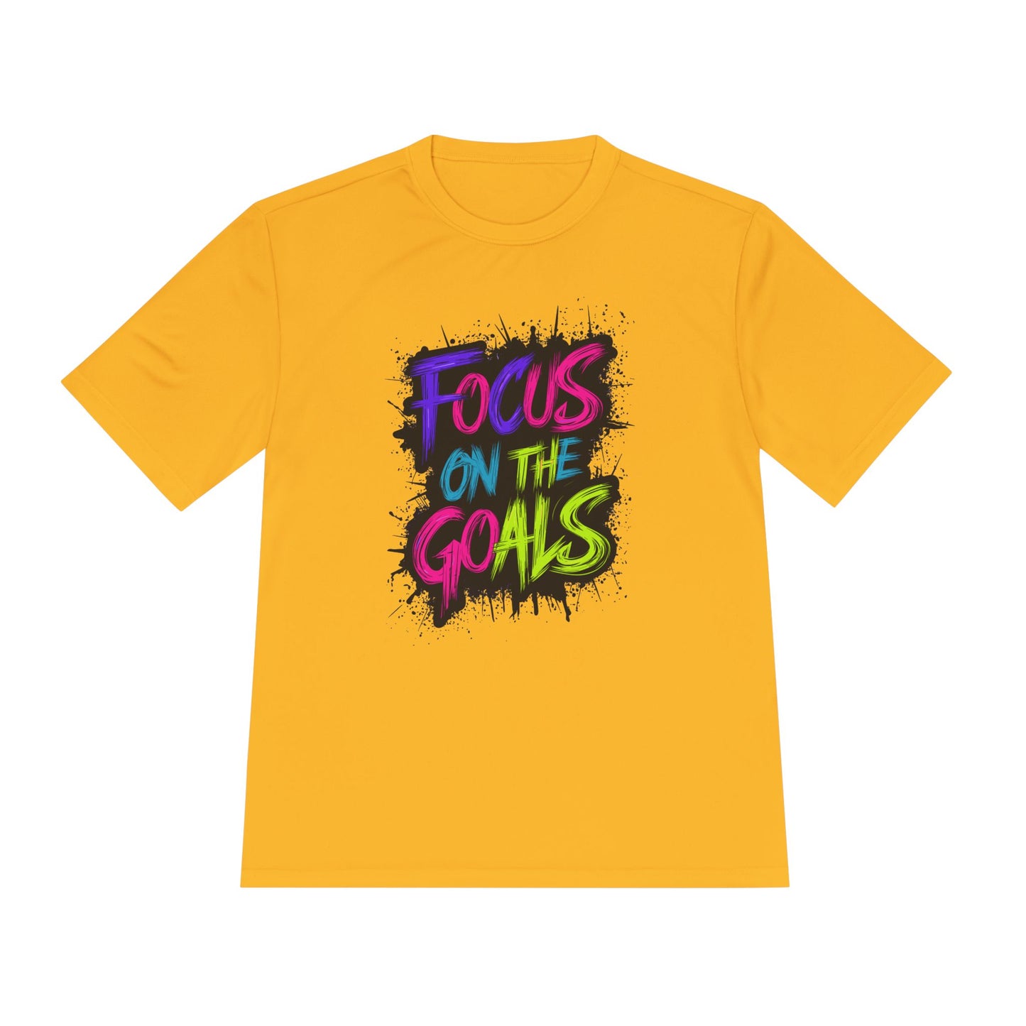 Colorful Motivational Fitness Tee for Active Lifestyle, Gym Shirt, Workout Shirt, Gift for Athletes, Focus on the Goals