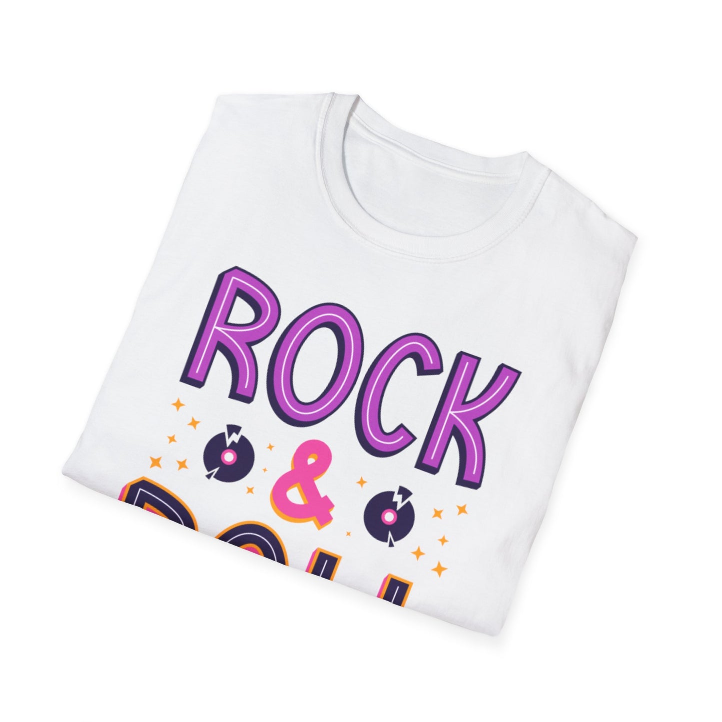 Rock & Roll Unisex Softstyle T-Shirt - Music Lovers Gift, Concert Apparel, Casual Wear, Festival Fashion, Fun Graphic Tee