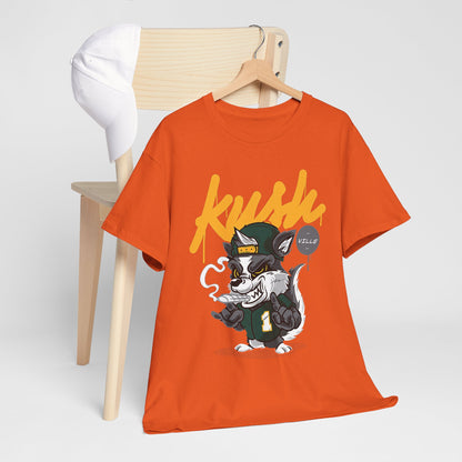 Street Style Unisex Heavy Cotton Tee - 'Kush Ville' Graphic Design