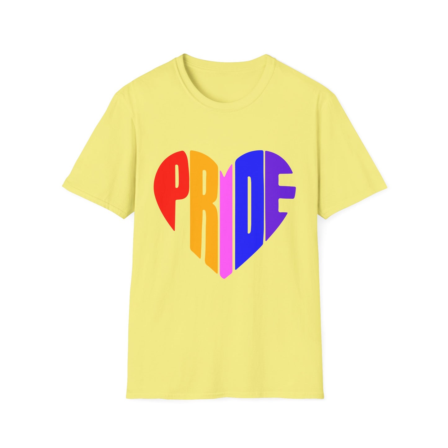 Pride Heart T-Shirt, LGBTQ Apparel, Unisex T-Shirt, Softstyle Tee, Gay Pride Shirt, Celebration Wear, Rainbow Love Tee