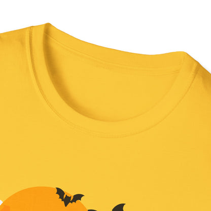 Spooky Halloween T-Shirt, Unisex Softstyle Tee, Pumpkin and Haunted House Design, Fun Fall Shirt, Perfect for Halloween Parties, Trick [...]