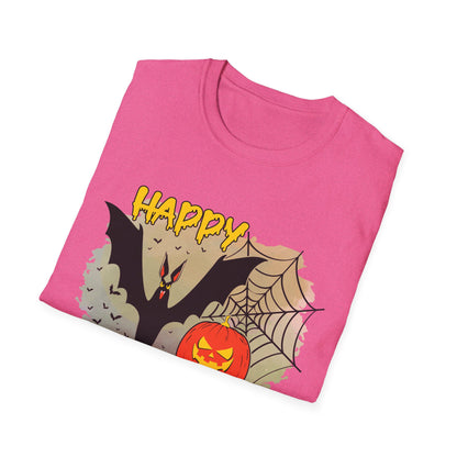 Happy Halloween Unisex Softstyle T-Shirt, Spooky Shirt, Halloween Tee, Fall Fashion, Trick or Treat Apparel