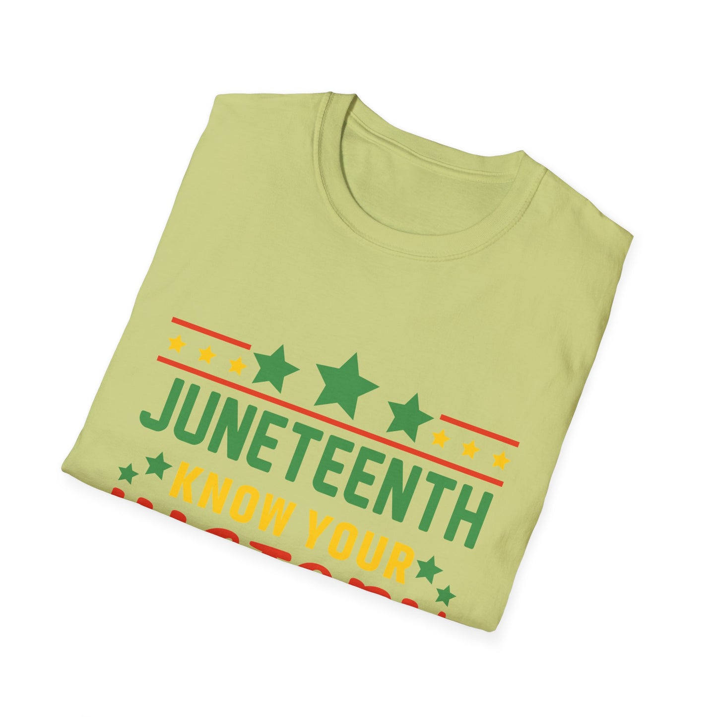 Juneteenth History T-Shirt, Unisex Softstyle Tee, Celebrate Freedom, Know Your History, Black History Month, Gift for Activists