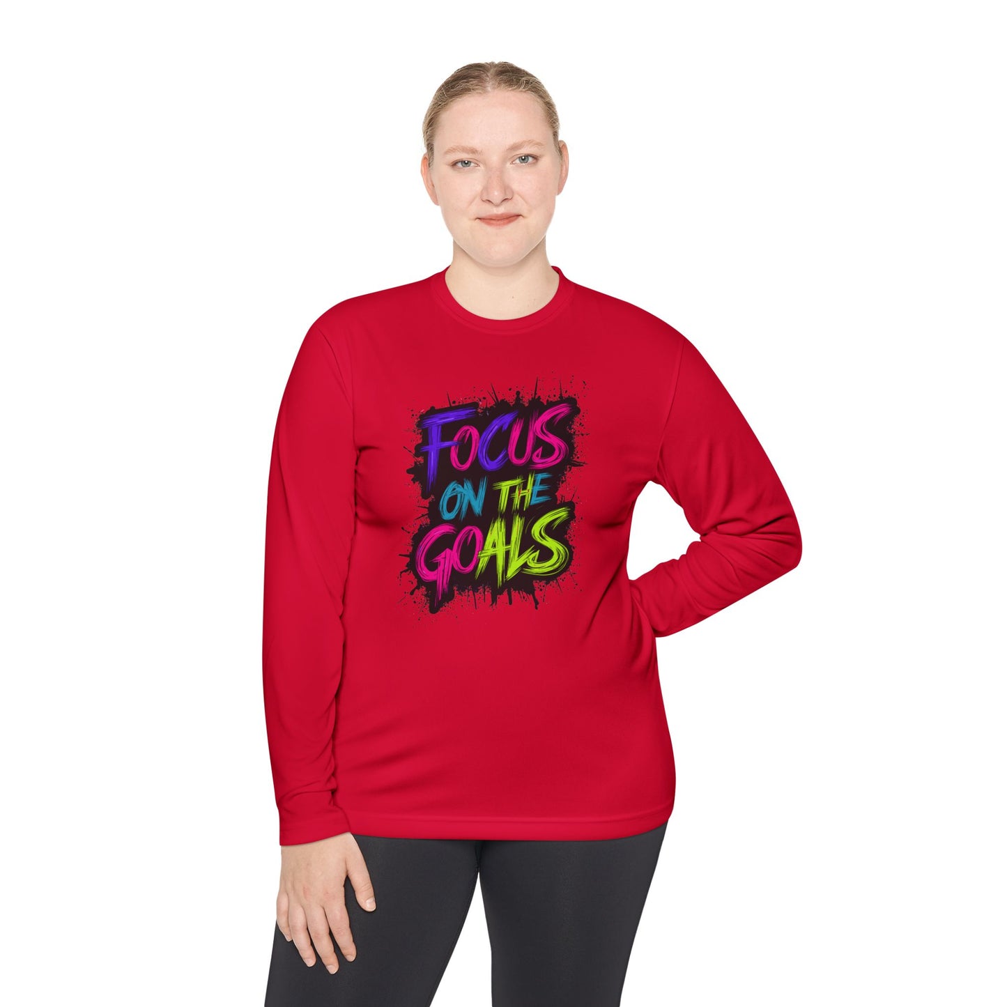 Unisex Long Sleeve Tee - "Focus on the Goals" Motivational Shirt, Fitness Apparel, Activewear, Gift for Athletes, Casual Wear