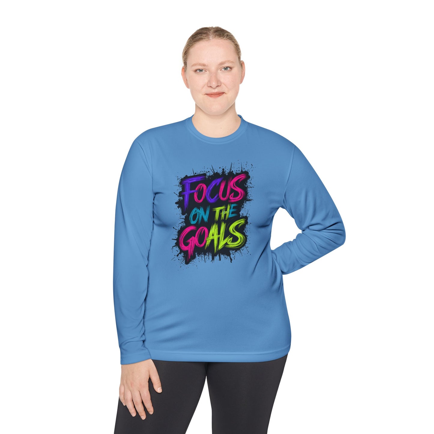 Unisex Long Sleeve Tee - "Focus on the Goals" Motivational Shirt, Fitness Apparel, Activewear, Gift for Athletes, Casual Wear