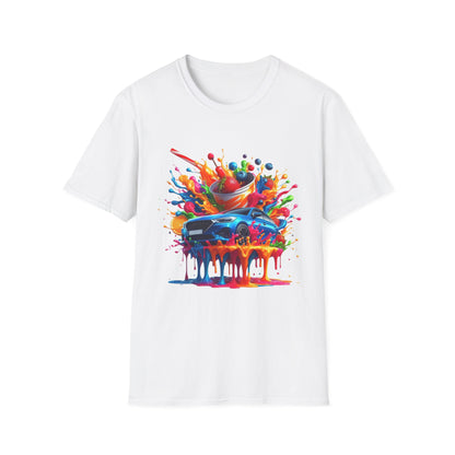 Colorful Drip Art Unisex Softstyle T-Shirt