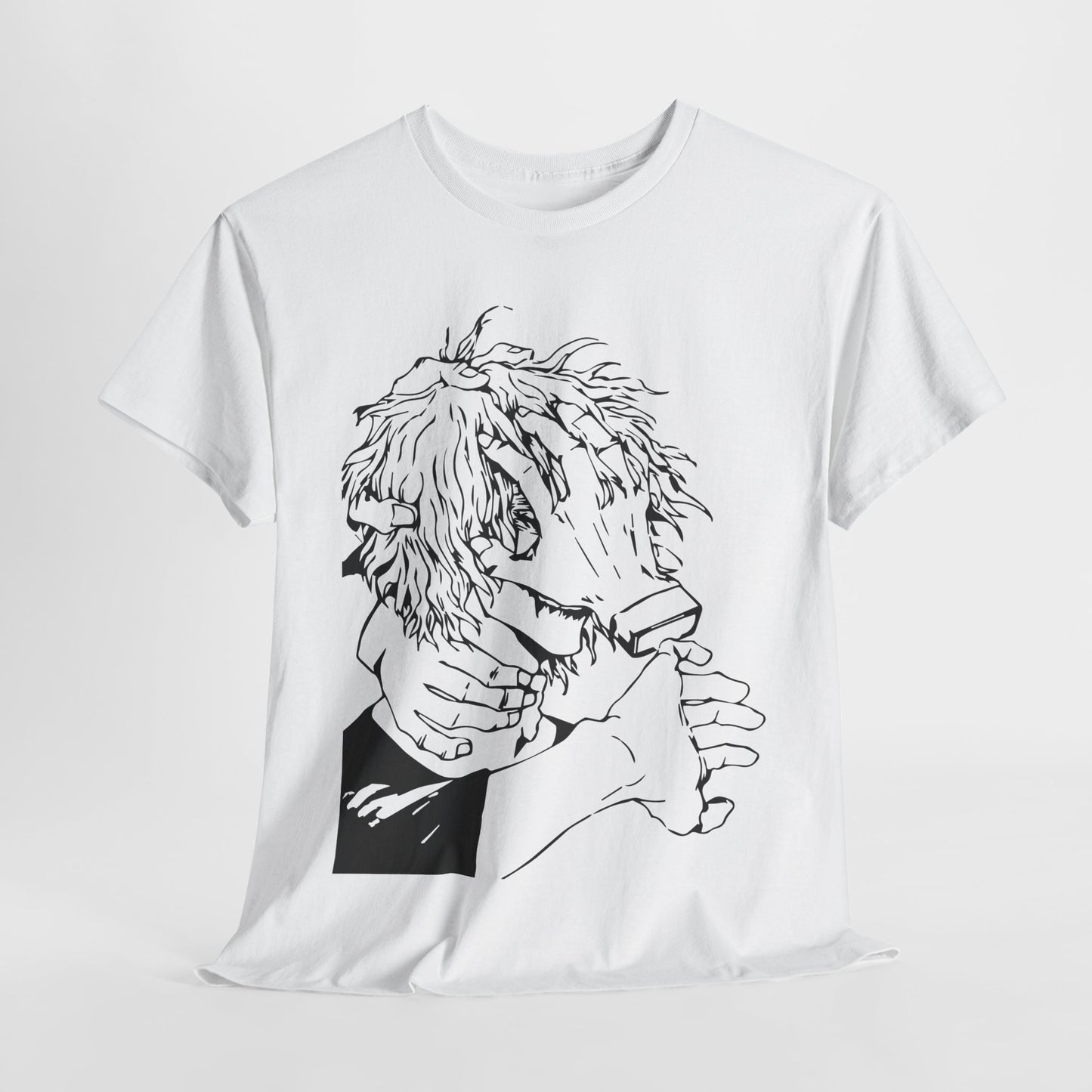 Emotional Unisex Heavy Cotton Tee - Minimalist Art Design
