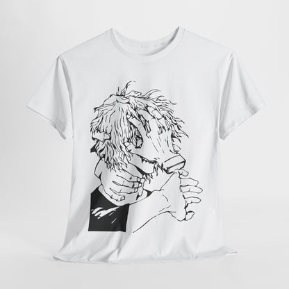 Emotional Unisex Heavy Cotton Tee - Minimalist Art Design