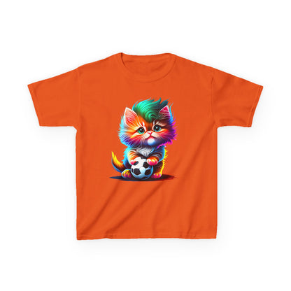 Colorful Cat Soccer Kids Heavy Cotton™ Tee