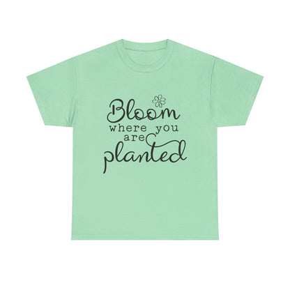 Inspirational Bloom Tee - Unisex Heavy Cotton T-Shirt for Growth Mindset