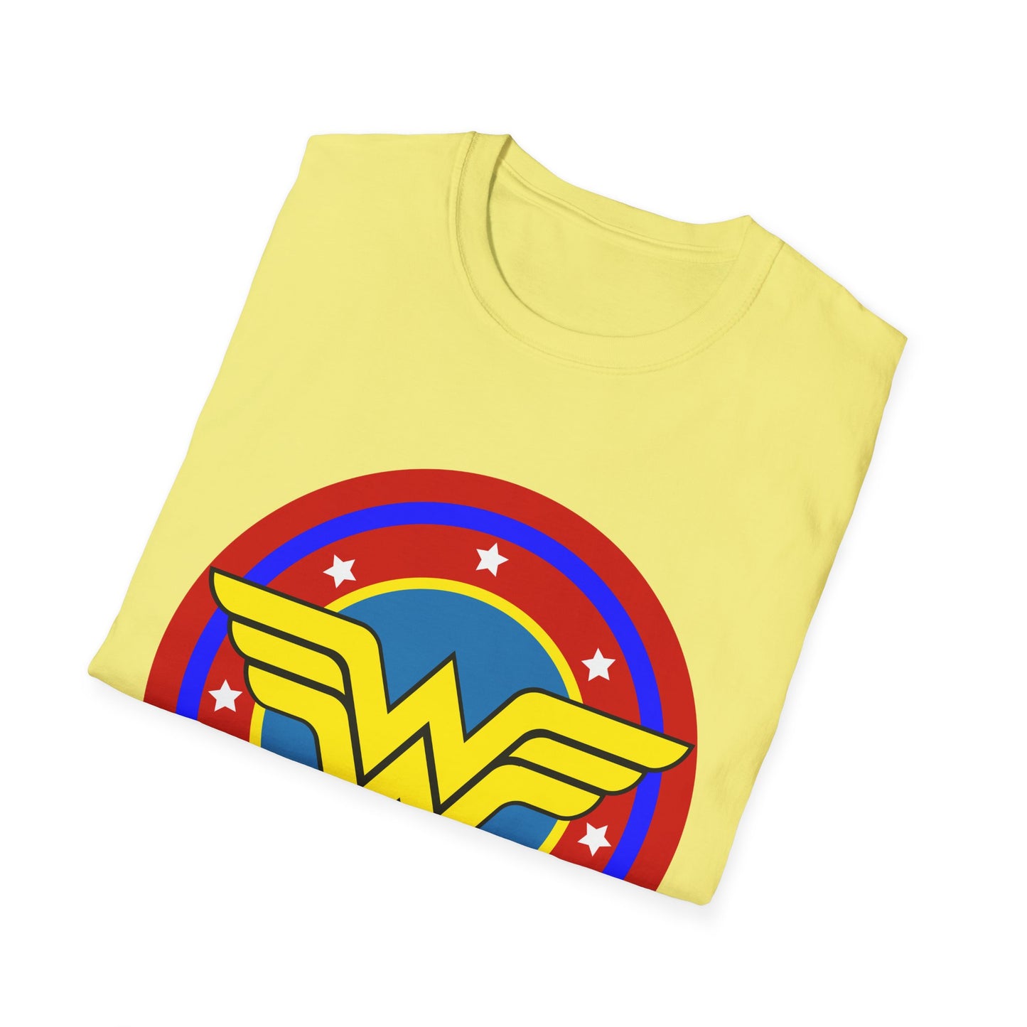 Wonder Woman Inspired Unisex Softstyle T-Shirt, Superhero Tee, Gift for Amazon Fans, Comic Con Outfit, Everyday Wear, Birthday Present