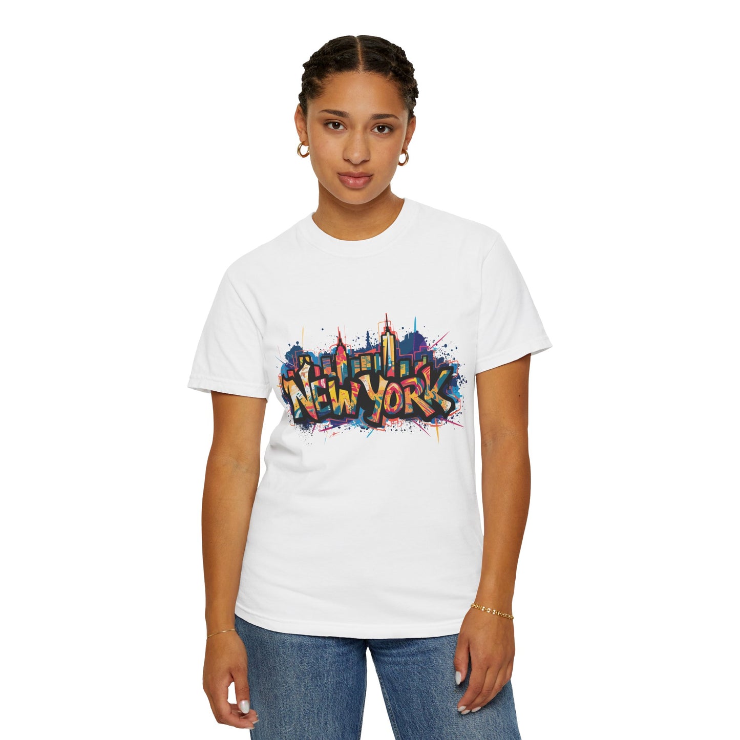Colorful New York Graffiti T-Shirt, Streetwear Tee, City Vibe Shirt, Travel Souvenir Gift, Urban Fashion, Summer Outfit