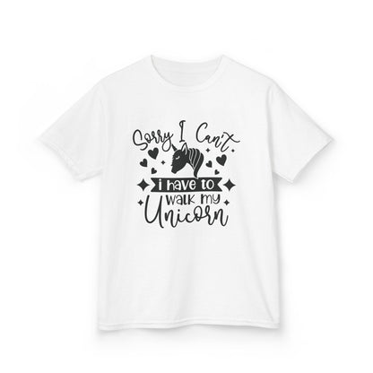 Funny Kids Unicorn Tee - "Sorry I Can't, I Have to Walk My Unicorn"