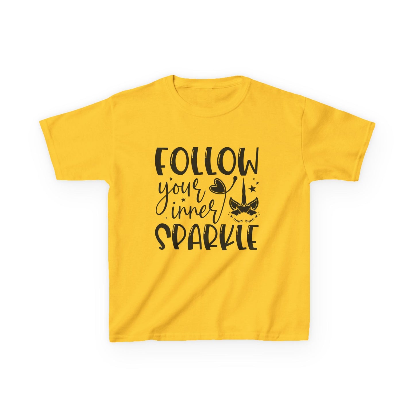 Kids Heavy Cotton™ Tee - Follow Your Inner Sparkle T-Shirt for Creative Kids
