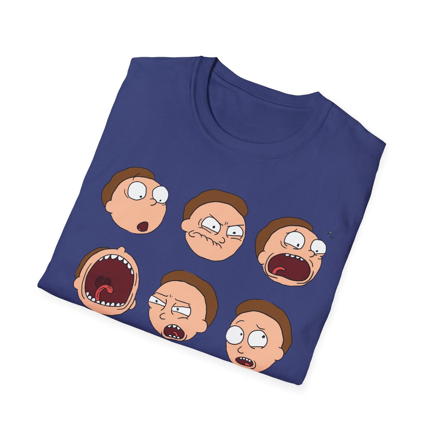 Funny Expressions Unisex Softstyle T-Shirt - Emotive Cartoon Faces