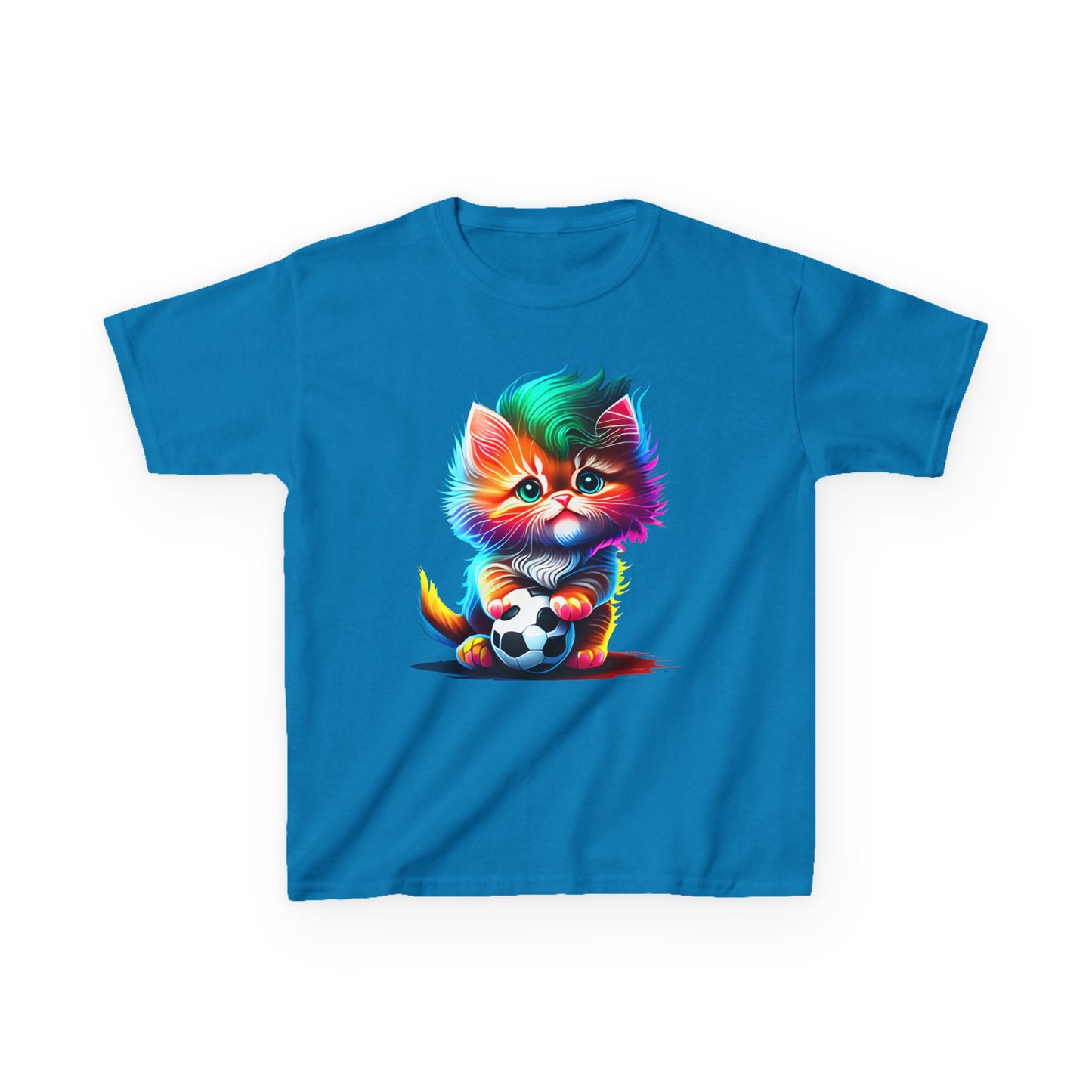 Colorful Cat Soccer Kids Heavy Cotton™ Tee
