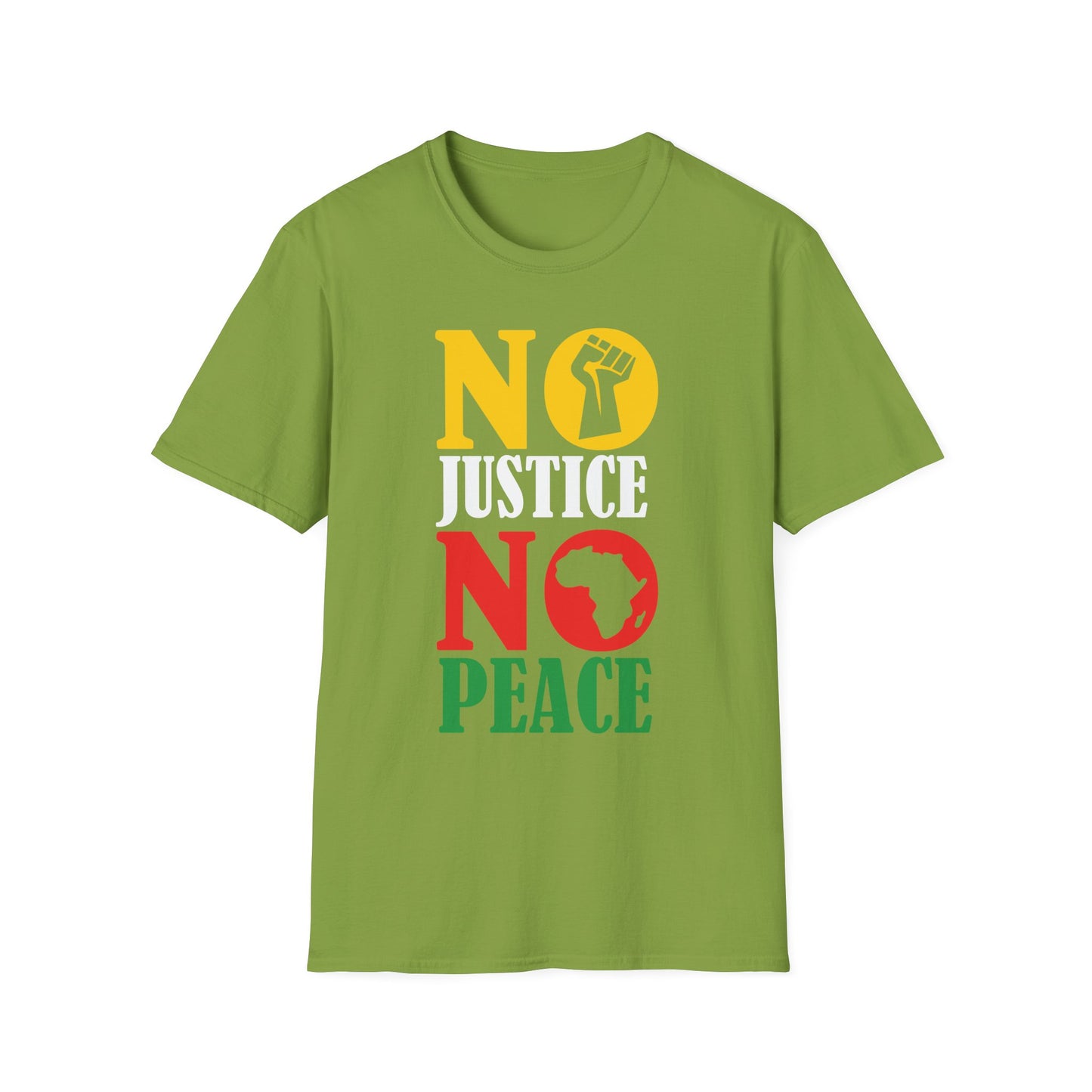 Justice No Peace T-Shirt | Unisex Softstyle Tee | Activism Apparel | Social Justice Gift | Orange Protest Shirt | Statement Tee