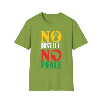 Justice No Peace T-Shirt | Unisex Softstyle Tee | Activism Apparel | Social Justice Gift | Orange Protest Shirt | Statement Tee