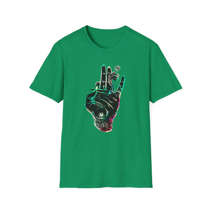 Psychedelic Hand Design Unisex T-Shirt - Softstyle, Casual Vibe