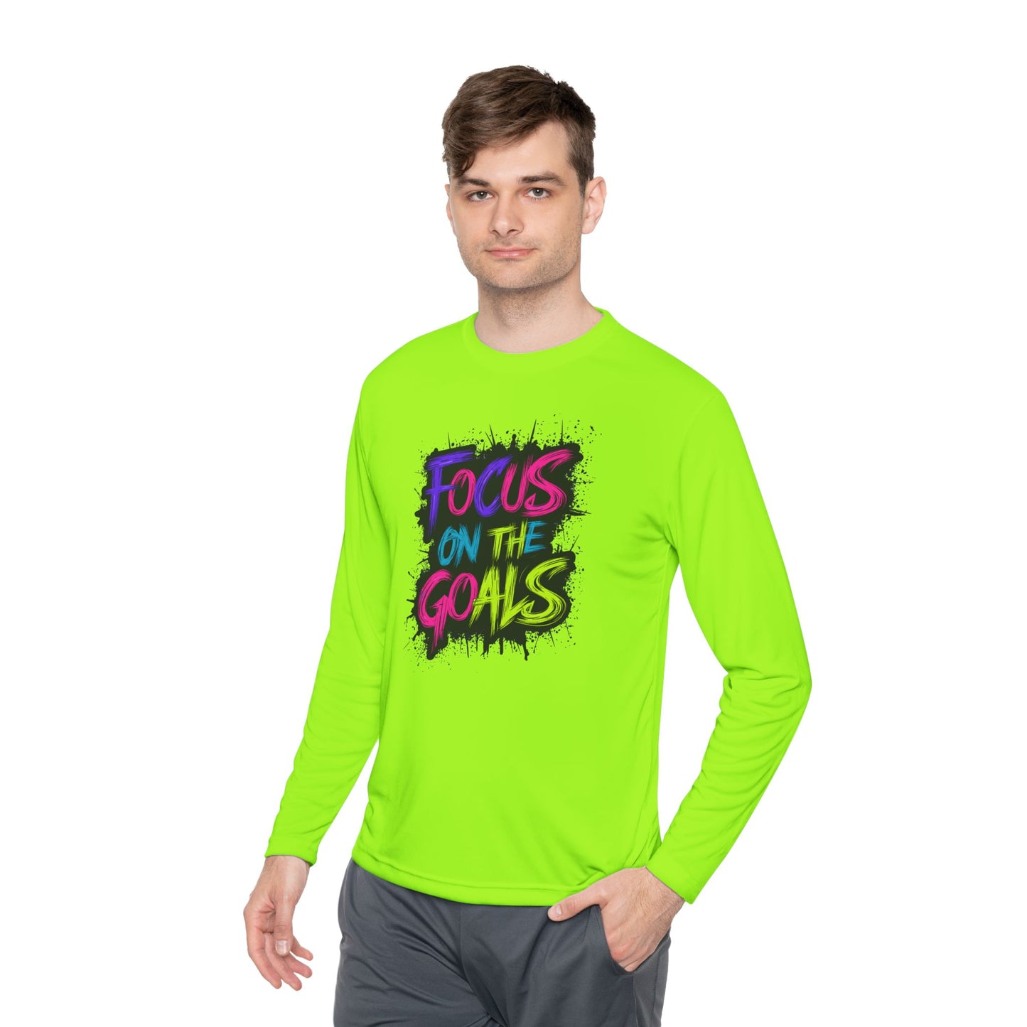 Unisex Long Sleeve Tee - "Focus on the Goals" Motivational Shirt, Fitness Apparel, Activewear, Gift for Athletes, Casual Wear
