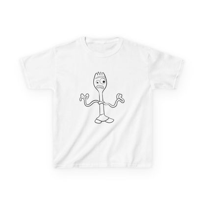 Whimsical Kids Tee - Fun Forky Design, Playful Youth Shirt, Perfect for Birthdays, Everyday Wear, Gifts for Kids, Cartoon Apparel