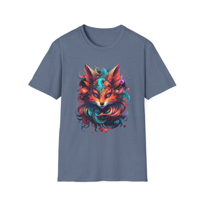 Colorful Fox Illustration Unisex T-Shirt - Vibrant Art Tee