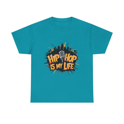 Hip Hop Is My Life Unisex Heavy Cotton Tee, Music Lover Gift, Streetwear T-Shirt, Cool Graphic Tee, Youthful Style, Everyday Casual Wear