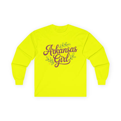 Arkansas Girl Long Sleeve Tee — Floral State Pride Shirt