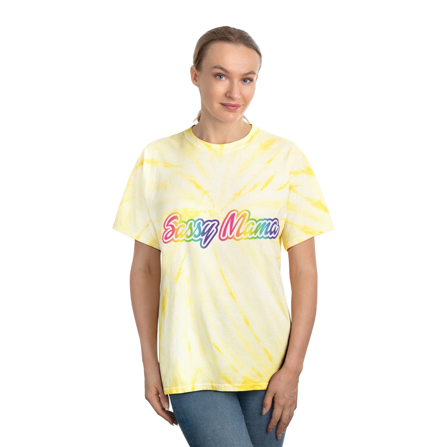 Sassy Mama Tie-Dye Tee - Bright Yellow Fun