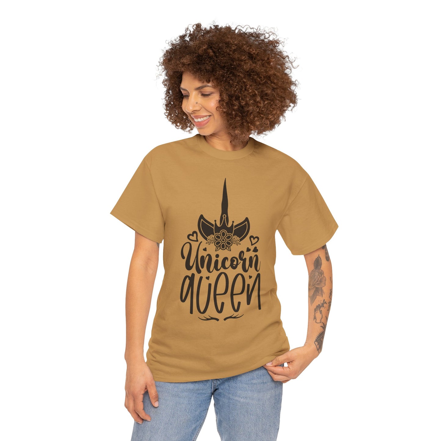 Unicorn Queen Unisex Heavy Cotton Tee - Fun and Playful Graphic T-Shirt for Unicorn Lovers