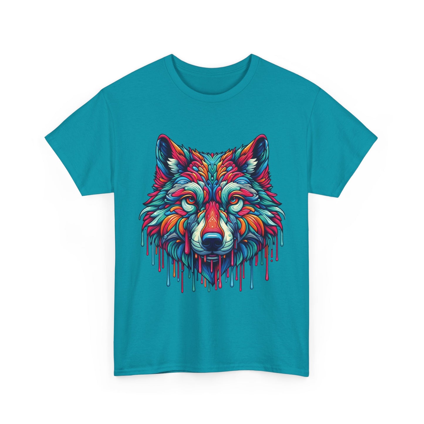 Colorful Wolf Face T-Shirt
