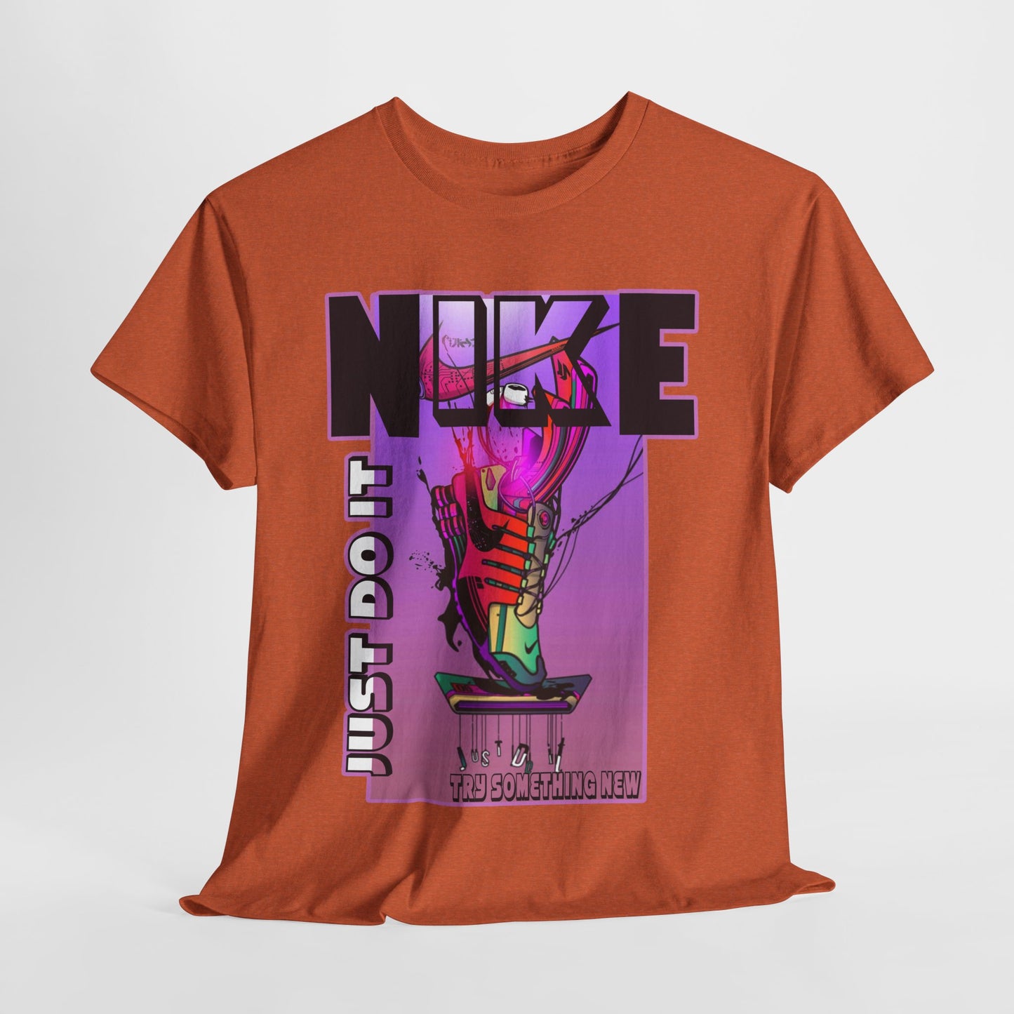 Vintage-Style Nike Unisex Heavy Cotton Tee - Just Do It Graphic Shirt