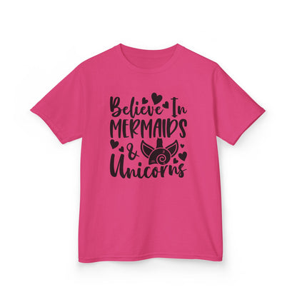 Kids Heavy Cotton™ Tee - Believe in Mermaids & Unicorns T-Shirt