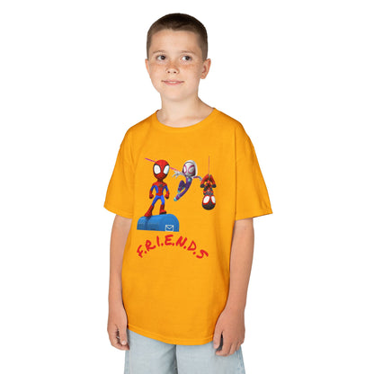 Kids' Friends Spider-Man Tee - Fun & Colorful Cotton T-Shirt for Young Superheroes