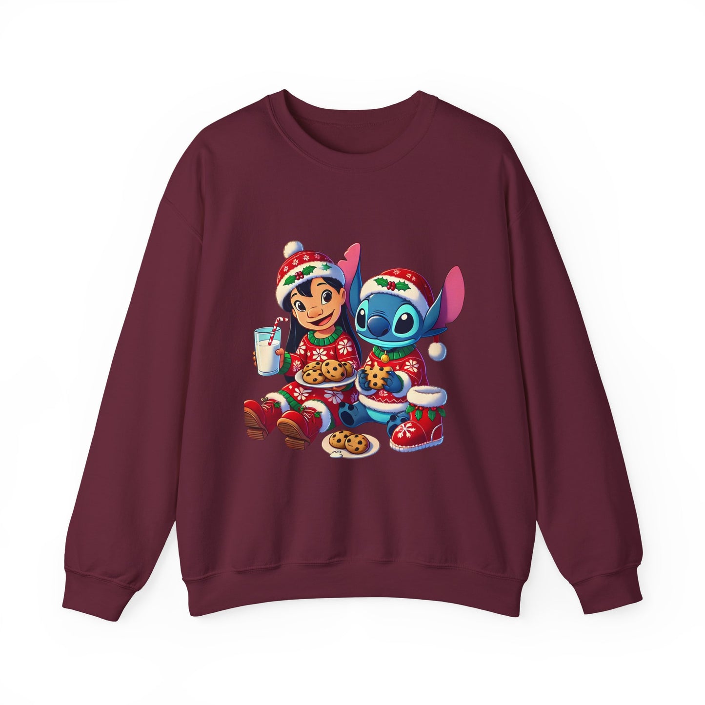 Holiday Character Sweatshirt — Cute Christmas Cookies & Milk Design