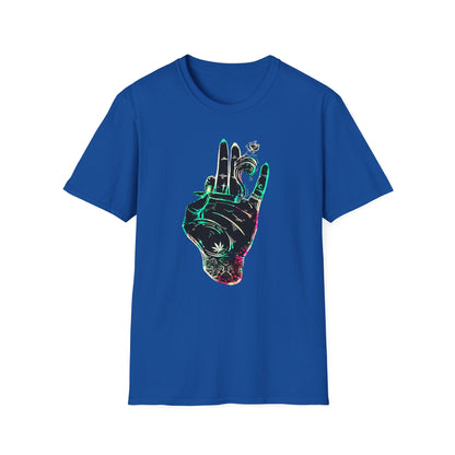 Psychedelic Hand Design Unisex T-Shirt - Softstyle, Casual Vibe