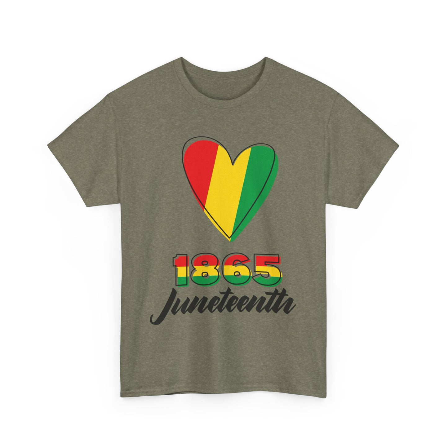 Juneteenth Heart Unisex Heavy Cotton Tee, Celebrate Freedom, Heritage Spirit Shirt, Black History Month Gift, Casual Tee for All