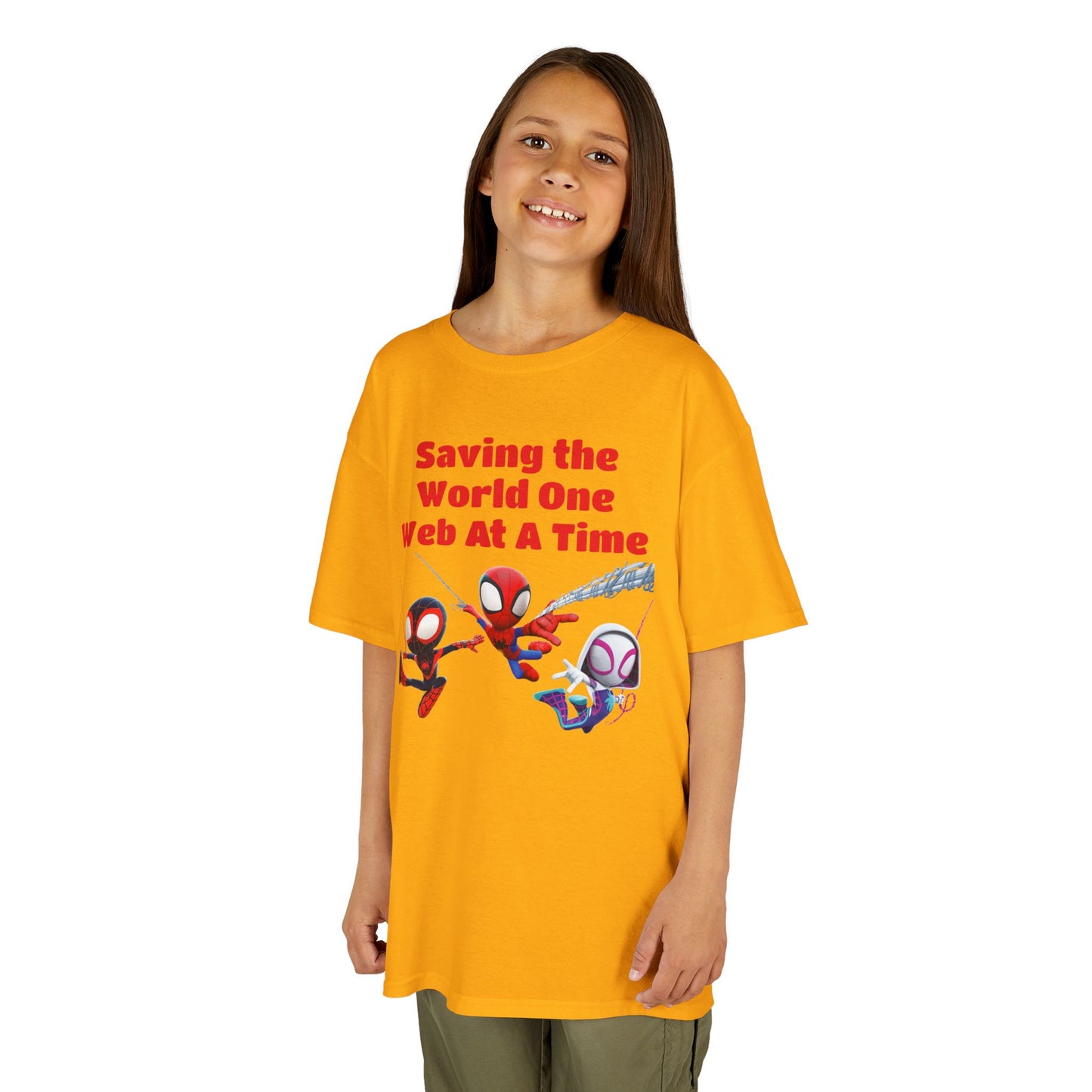 Kids Superhero Tee - Saving the World One Web At A Time
