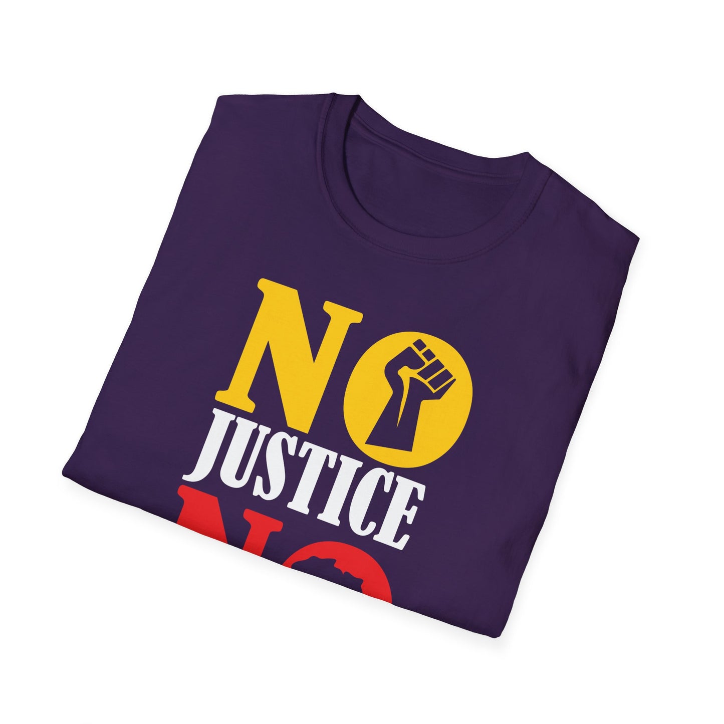 Justice No Peace T-Shirt | Unisex Softstyle Tee | Activism Apparel | Social Justice Gift | Orange Protest Shirt | Statement Tee
