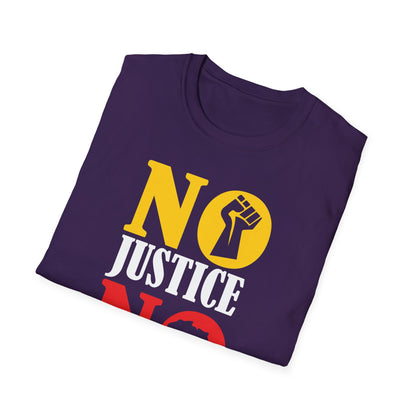 Justice No Peace T-Shirt | Unisex Softstyle Tee | Activism Apparel | Social Justice Gift | Orange Protest Shirt | Statement Tee