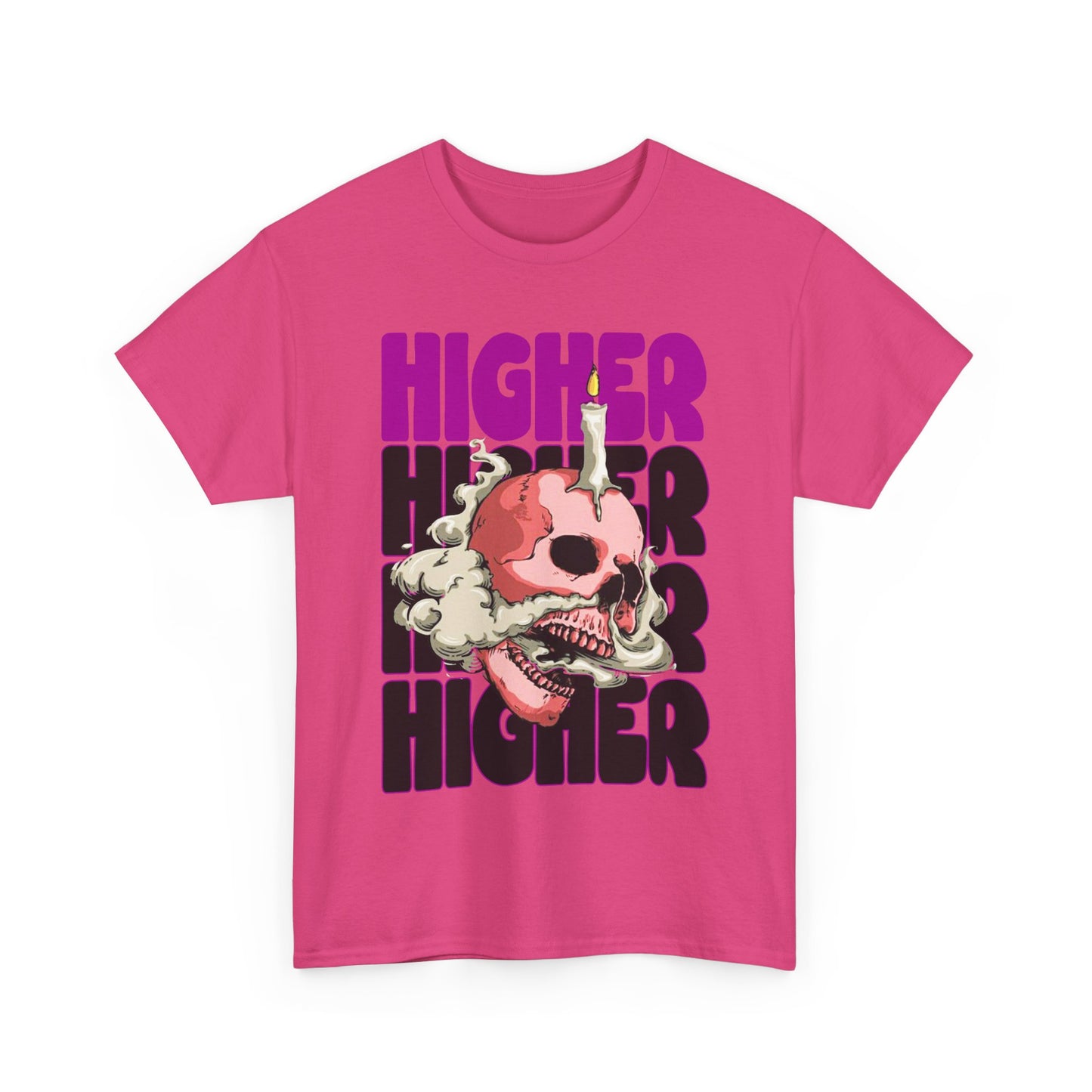 Skull Graphic Tee - "Higher" Unisex Heavy Cotton T-Shirt