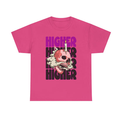 Skull Graphic Tee - "Higher" Unisex Heavy Cotton T-Shirt